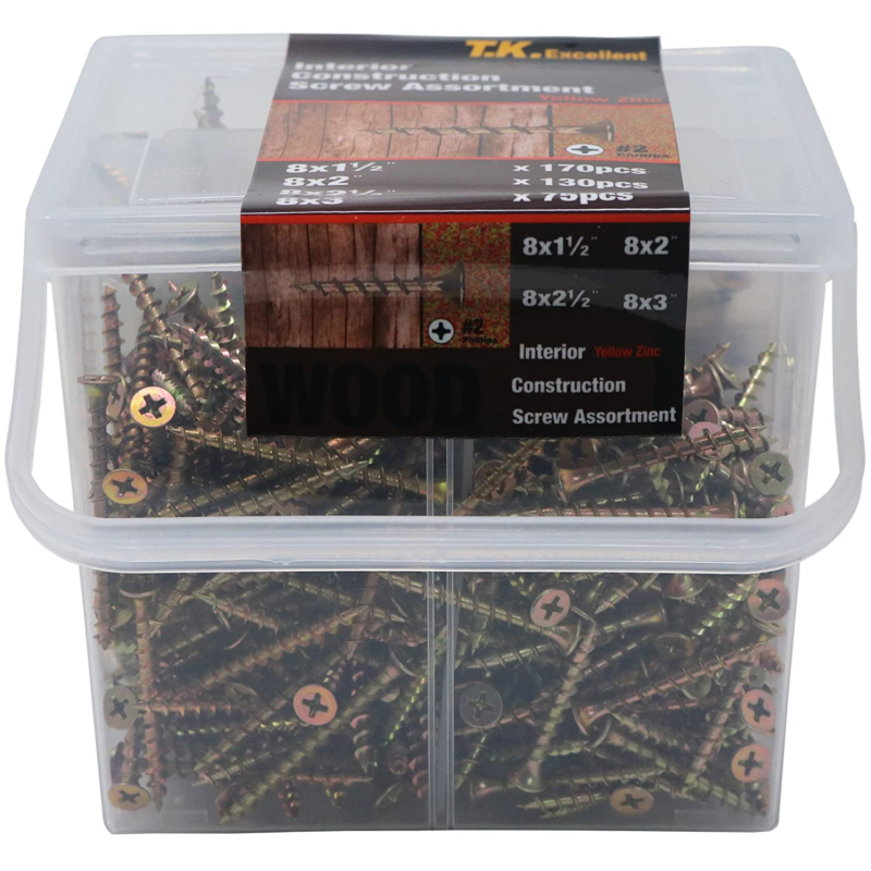 Excellent Wood Interior Construction Screw Drywall Screws Assortment Kit,465Pcs