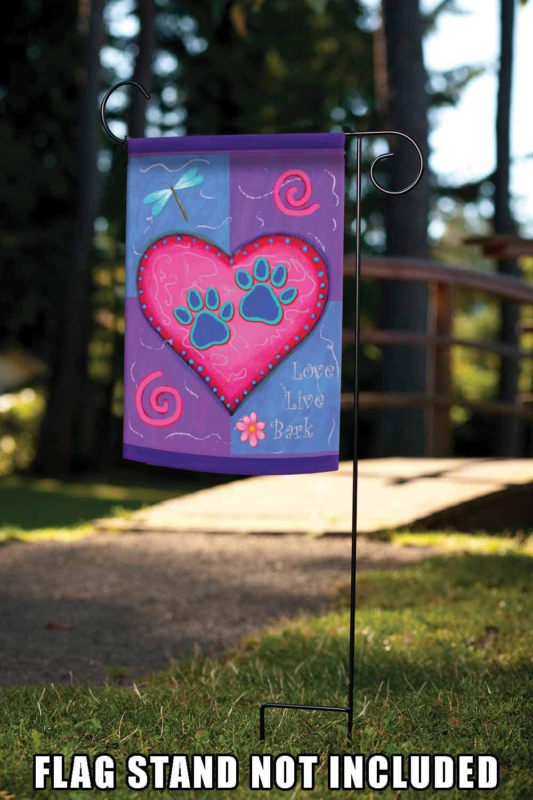 Love Live Bark 12.5 X 18 Inch Decorative Heart Garden Flag