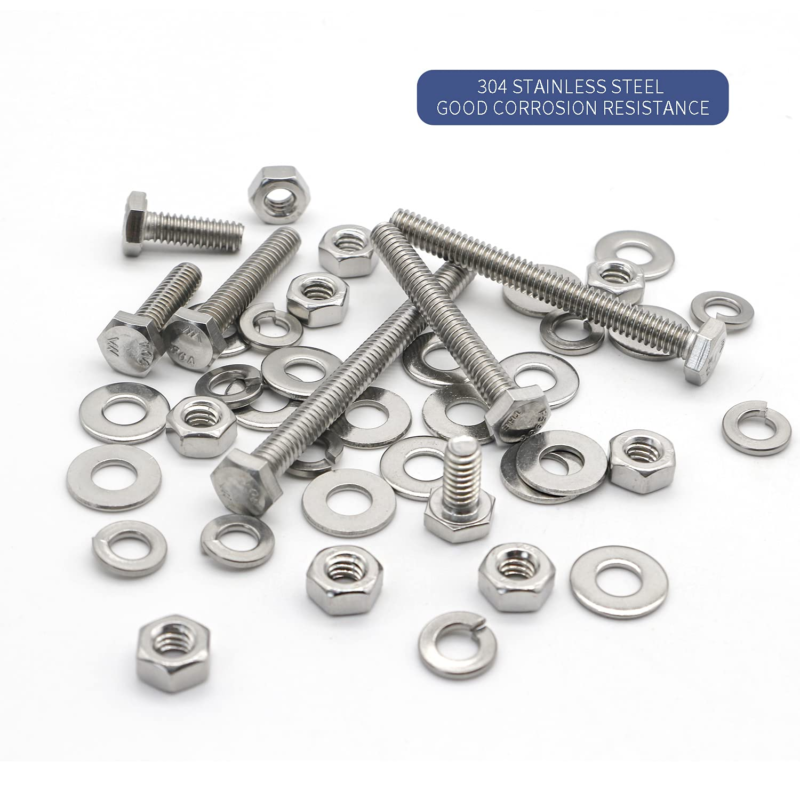 200PCS Nuts and Bolts 1/4-20 X 1/2”, 3/4”, 1”, 1-1/2”, 2”, 2-1/2”, 3” Carbon Ste