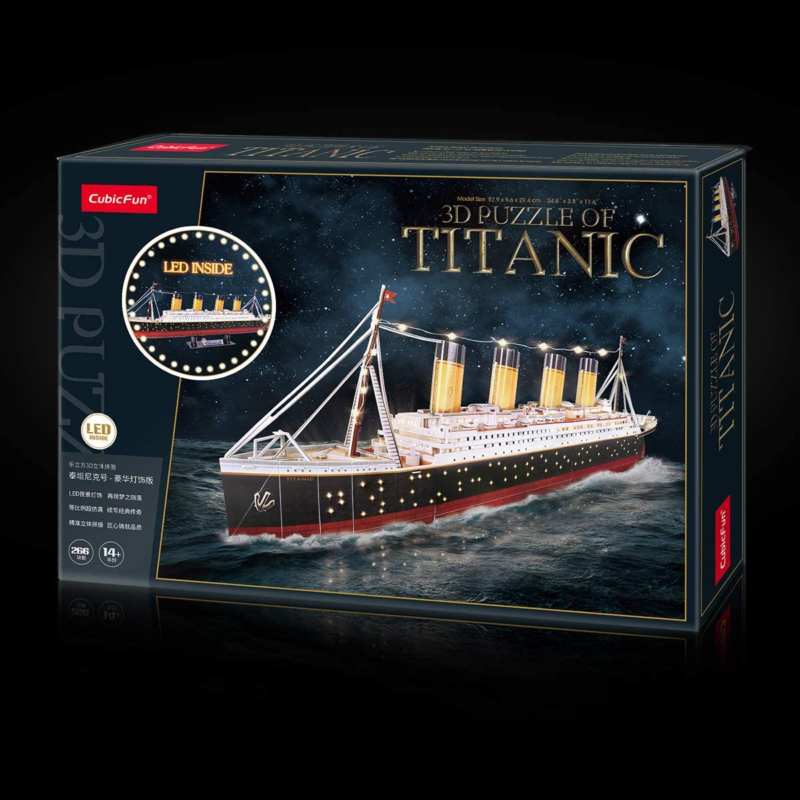 LED Titanic, 3D Puzzle 35'' Large Ship Model Craft Kit  