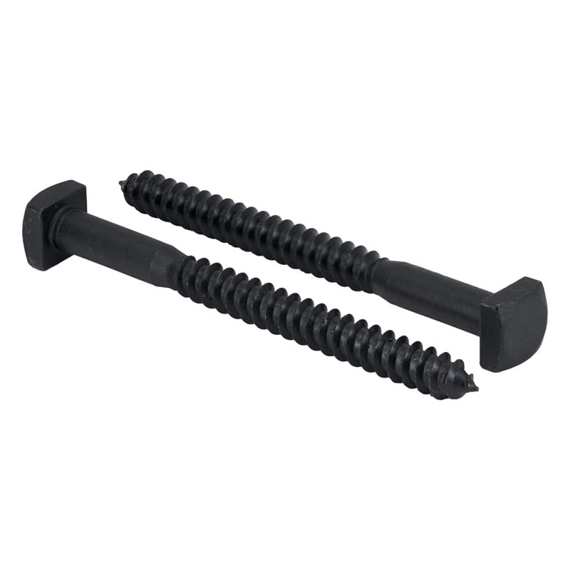 Rustic Square Lag Screws, Ruspert Weatherproof Coating, Black Exterior Lag Bolts