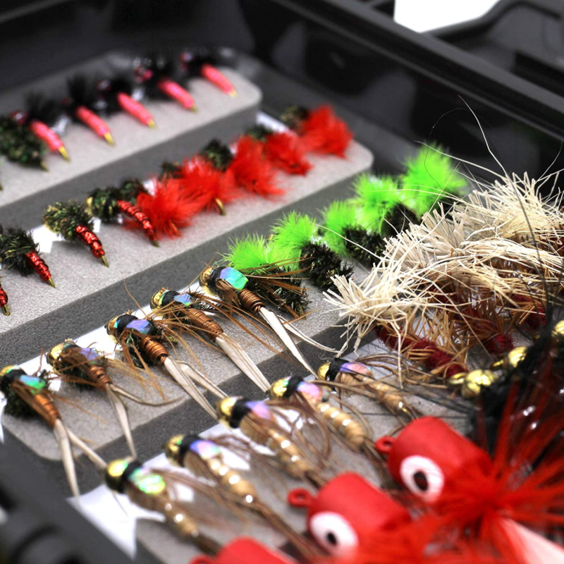 Fly Fishing Flies Assortment Kit 30/50/60/100/168Pcs 