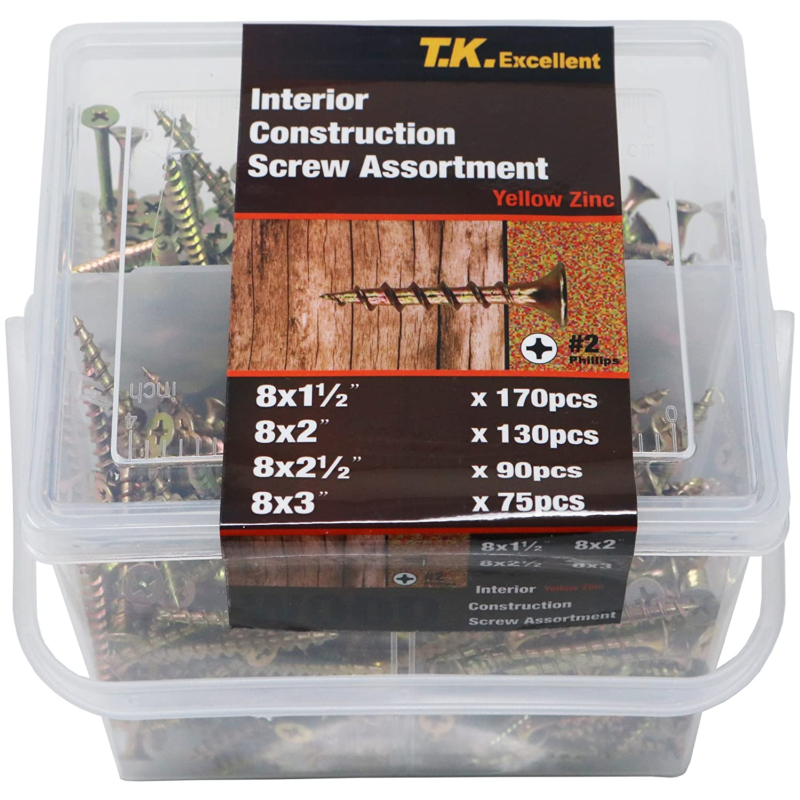 Excellent Wood Interior Construction Screw Drywall Screws Assortment Kit,465Pcs