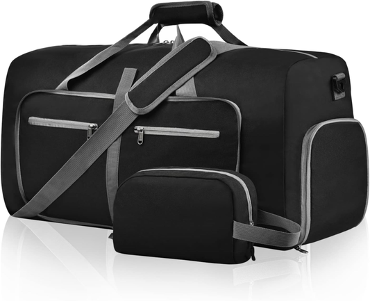 65L Duffle Bag with Shoes Compartment and Adjustable Strap