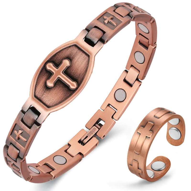 Copper Bracelets for Women, Magnetic, 99.99% Pure Copper Adjustable 