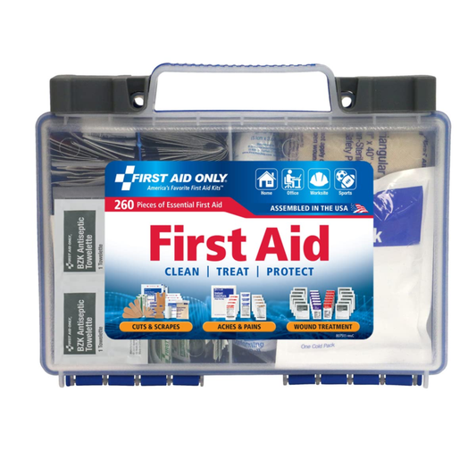 First Aid 260 Piece Kit,  All-Purpose, OSHA Compliant