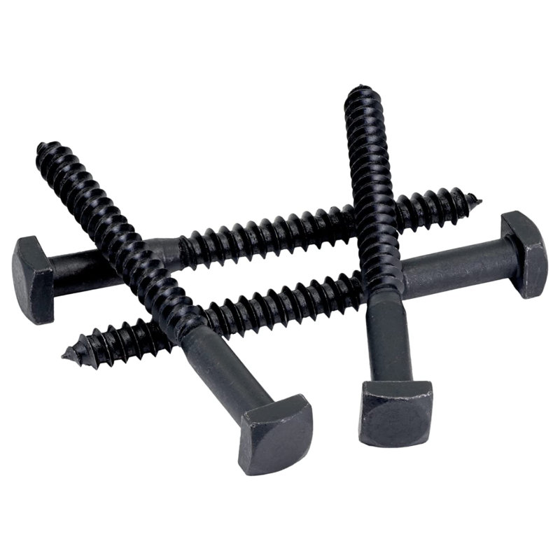 Rustic Square Lag Screws, Ruspert Weatherproof Coating, Black Exterior Lag Bolts