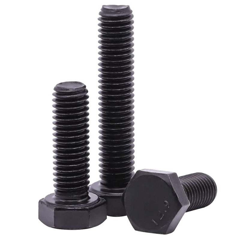 M10-1.5 X 25Mm Hex Bolts, 12.9 Grade Alloy Steel, Black Oxide Finish, 10 PCS