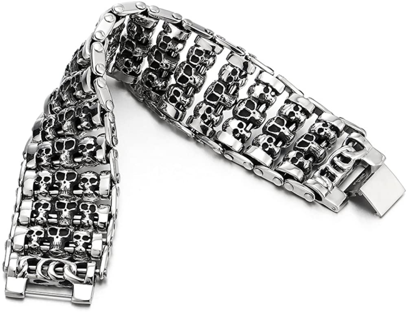 Heavy and Study Mens Steel Large Link Chain Motorcycle Bike Chain Bracelet with 