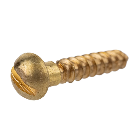 #6 X 5/8" Brass round Head Slot Drive Wood Screws | Pack of 25 | Self Tapping 