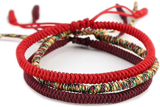 Men Women Chinese Lucky Red String Bracelet Tibetan Buddhist Prayer Handmade Yog