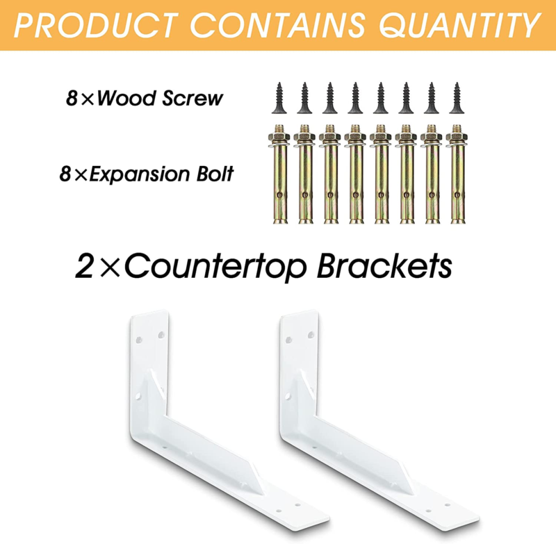 Countertop Support Brackets Heavy Duty, 12" X 6" Max Load 330 Lb 5 Mm Thick