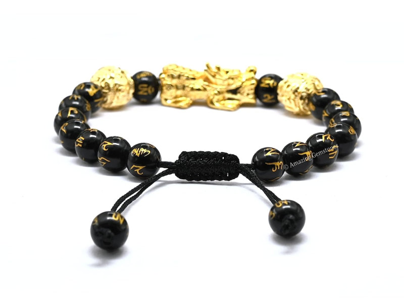 Feng Shui Black Obsidian Wealth Bracelet for Women