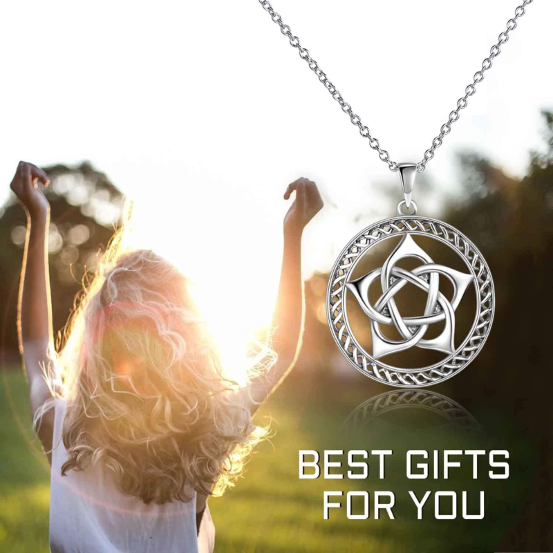 YFN Pentagram Pentacle Necklace Sterling Silver Pentagram Pentacle Pendant Neckl