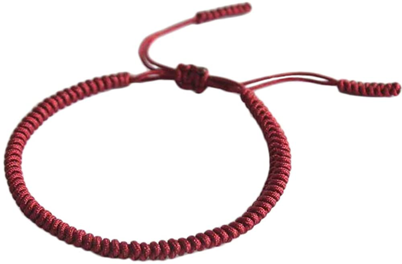 Men Women Chinese Lucky Red String Bracelet Tibetan Buddhist Prayer Handmade Yog